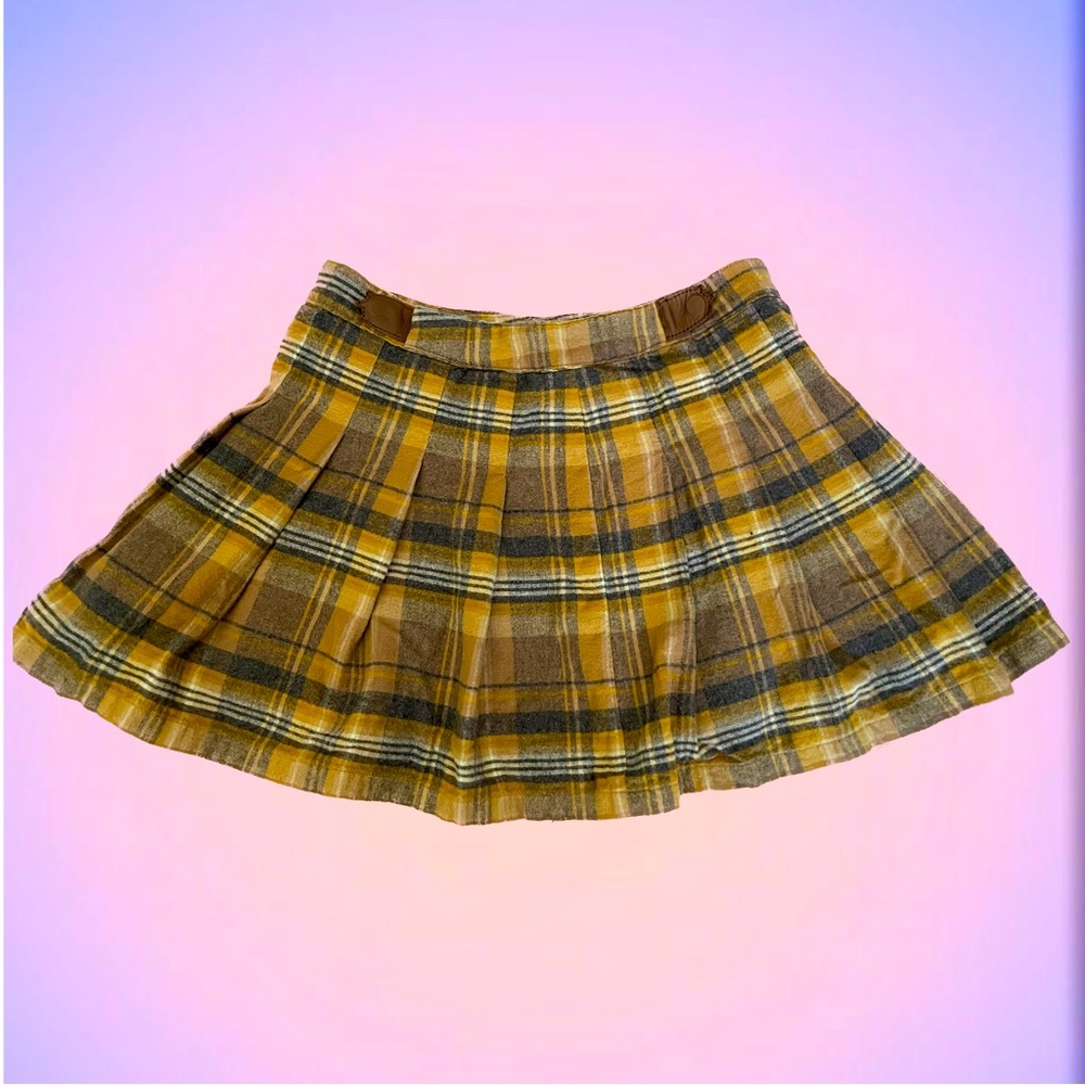 Adorable Plaid Tartan Yellow Miniskirt (size S)